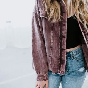 LA MIEL Textured Mauve Jacket